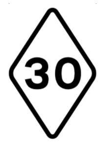 Tram speed limit 30 kph